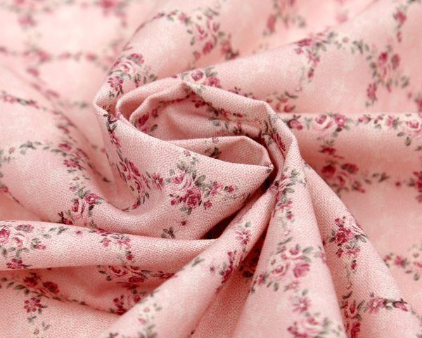 Shabby Gül Kumaş -pembe- (yarım metre)