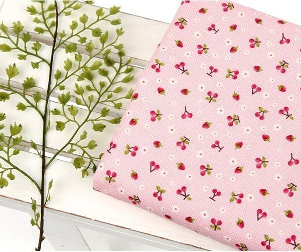 Mini Mini Kiraz Doğal Kumaş (yarım metre)