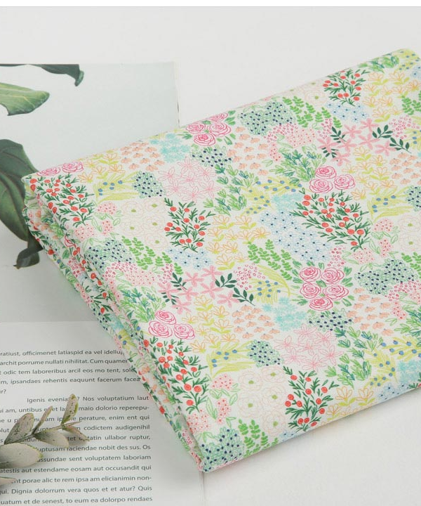 Kuruboya Bahar Bahçesi Doğal Pamuk Kumaş (yarım metre)