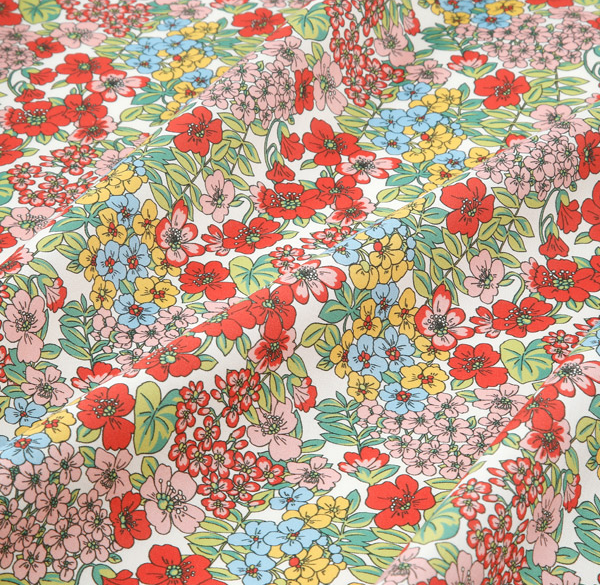 Vintage Çiçekler Doğal Pamuk Kumaş  (yarım metre)