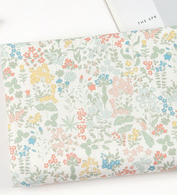 Soft Vintage Çiçekler Doğal Pamuk Kumaş  (yarım metre)